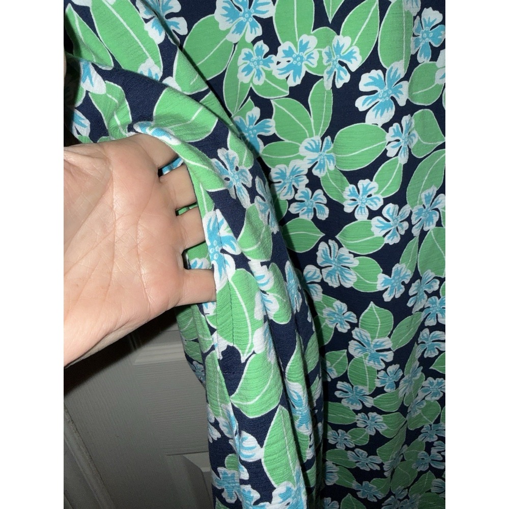 T by Talbots Size X Open Back Tropical Floral Print Knit Dress Upf 50 Pockets - Picture 5 of 6